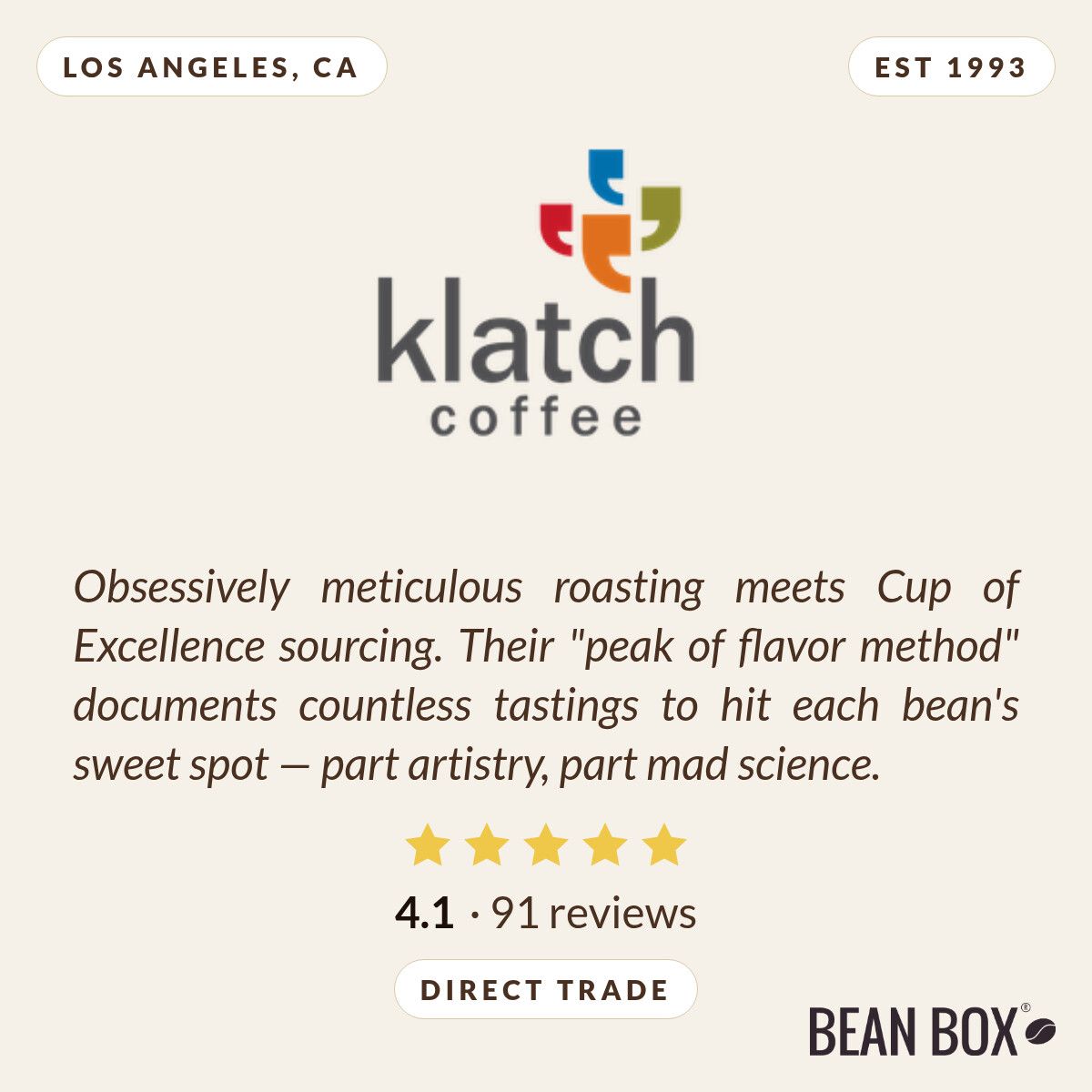 Klatch Coffee | WBC World's Best Espresso | Bean Box®