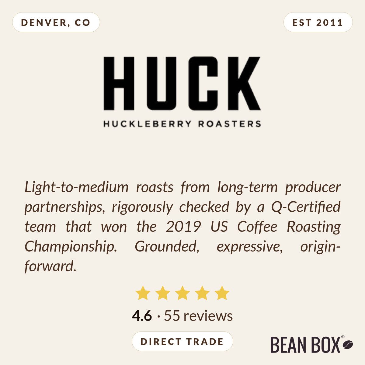 Huckleberry Roasters | Blue Orchid | Bean Box®