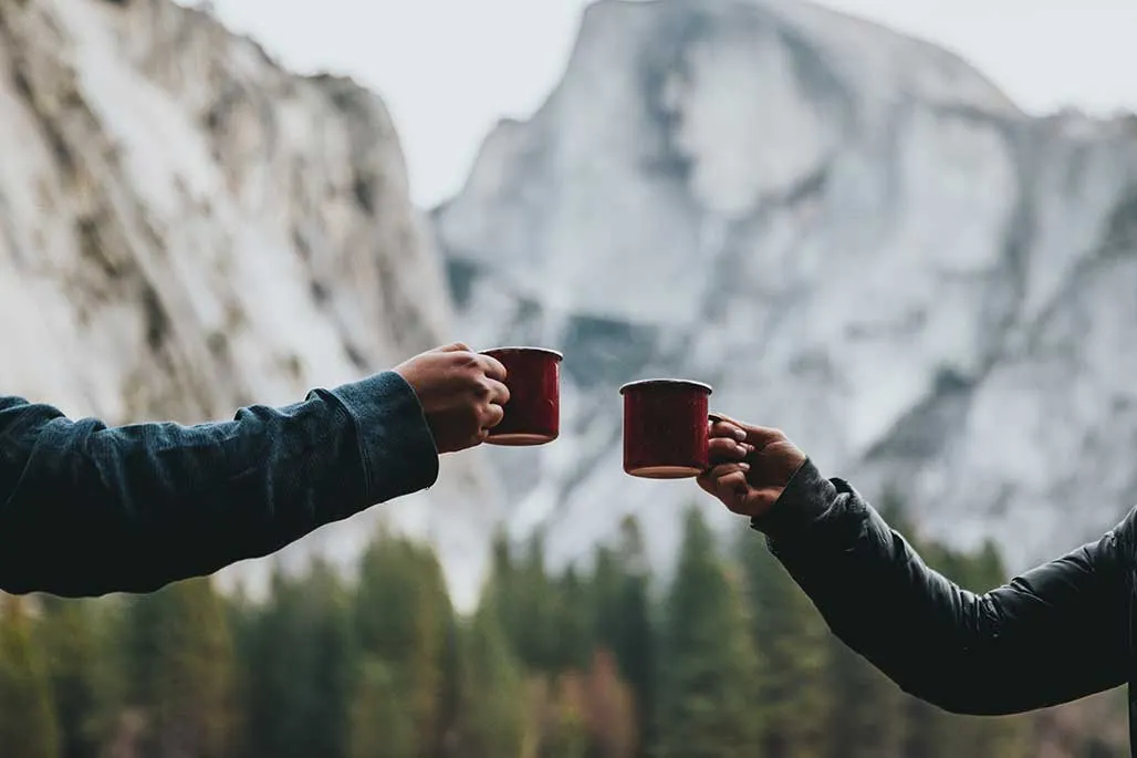 Drinking Coffee While Camping